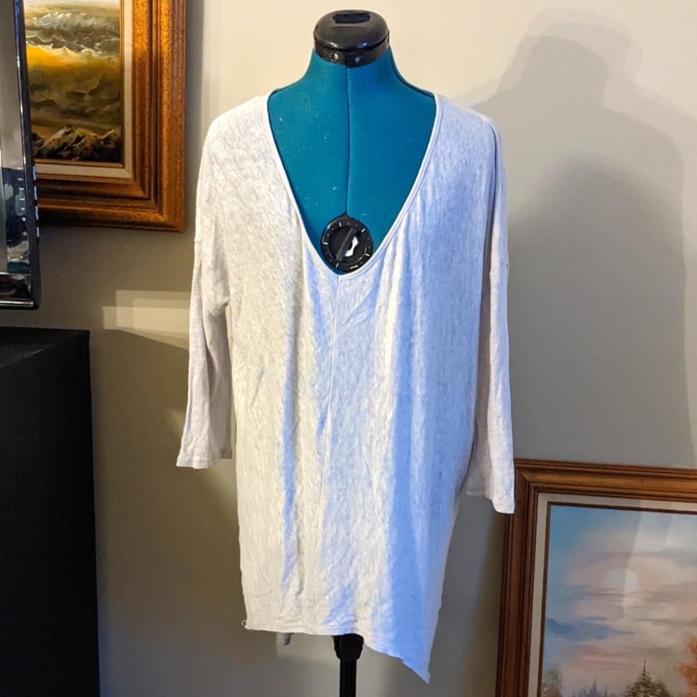 Oversized Bobi Gray Tshirt Dress - Size Small